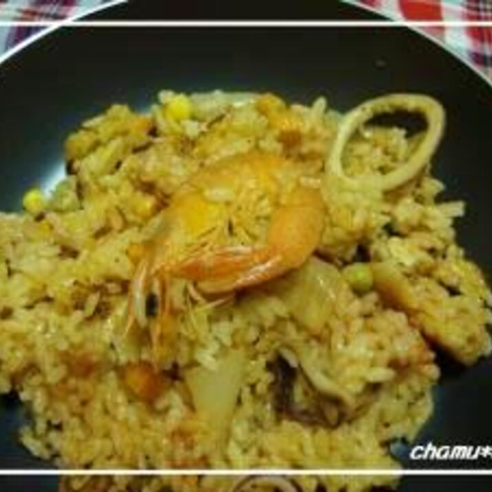 家にある調味料で☆パエリア風